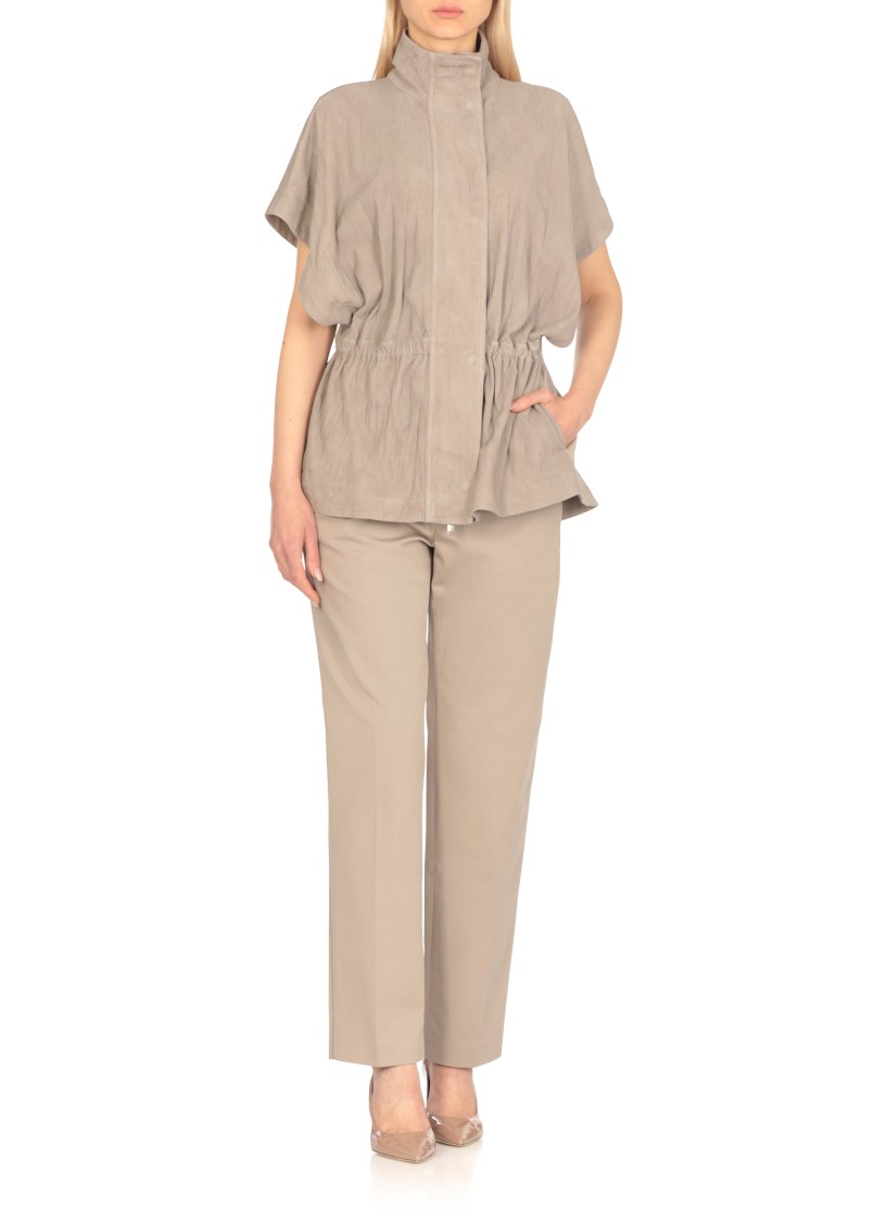 Shop Fabiana Filippi Grey Suede Leather Vest