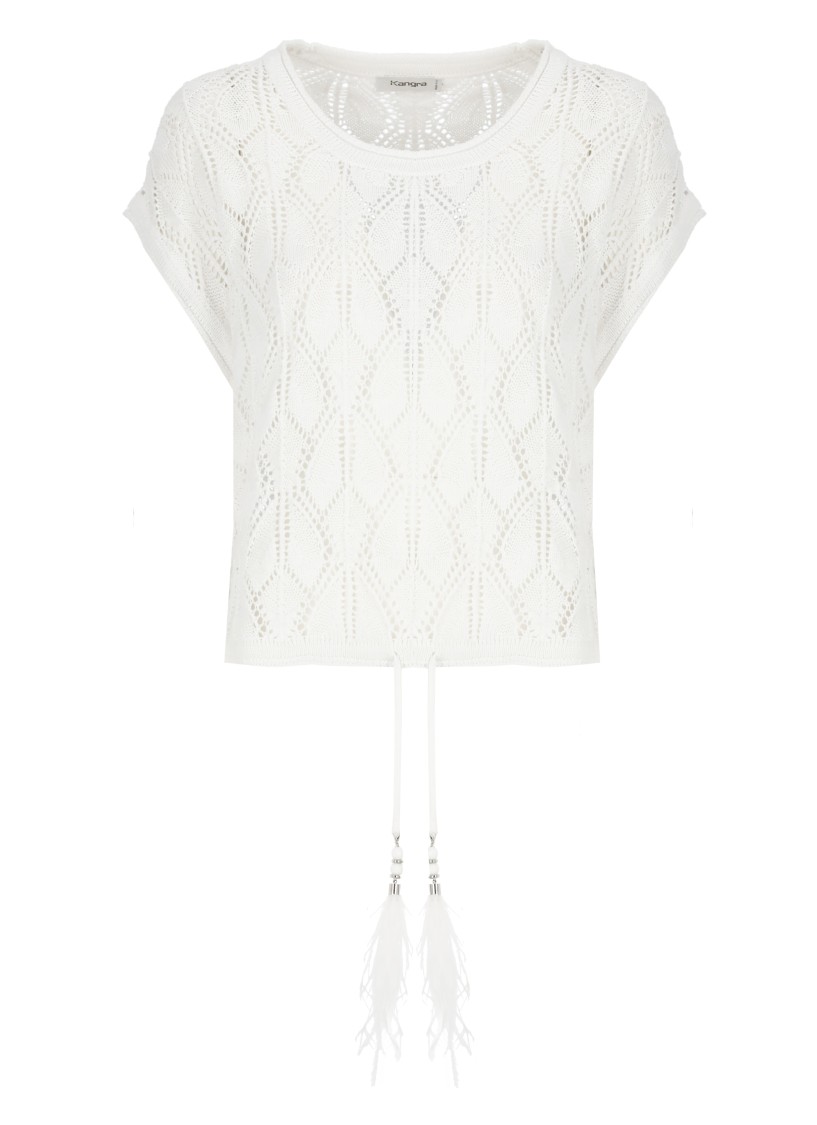 Kangra Cashmere Kangra White Lace Blouse