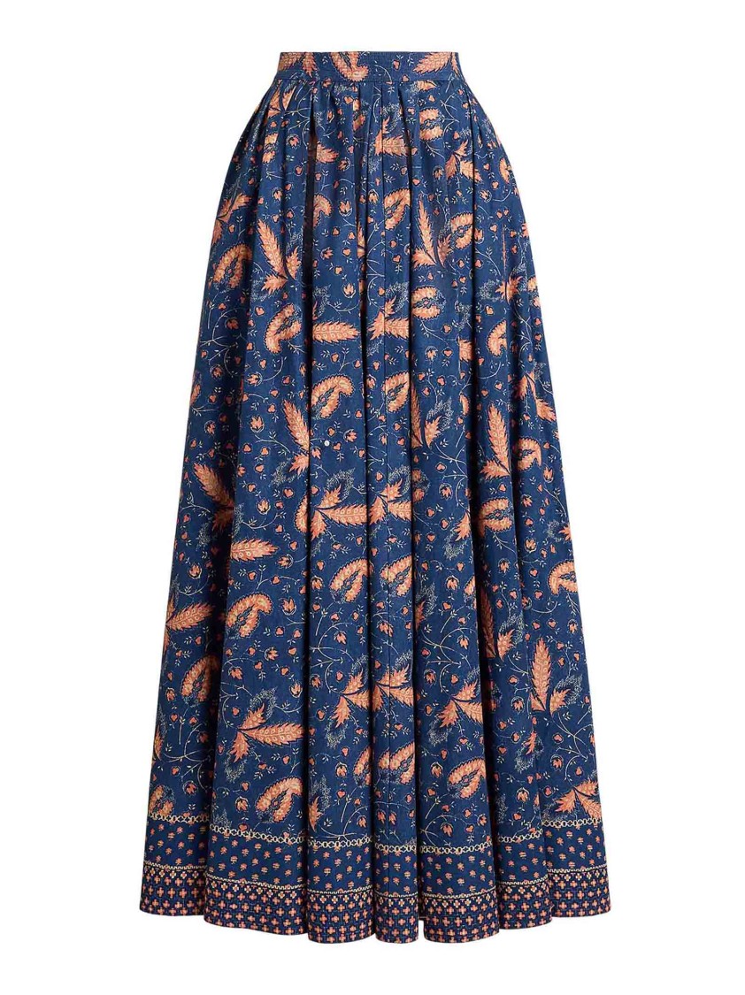 Polo Ralph Lauren A-line Midi Skirt With Prairie Flower Print