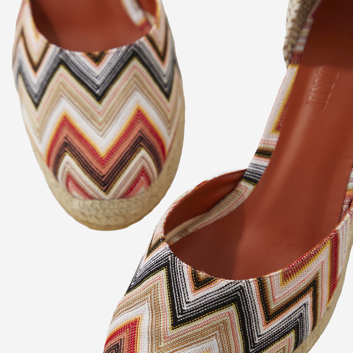 Shop Missoni Espadrilles With Zig Zag Pattern And High Wedge Design