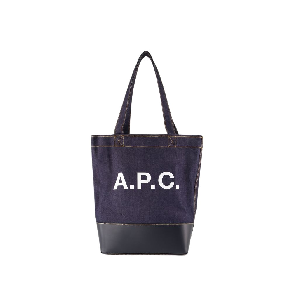 Apc A.p.c. Axel Small Denim Tote Bag In Blue