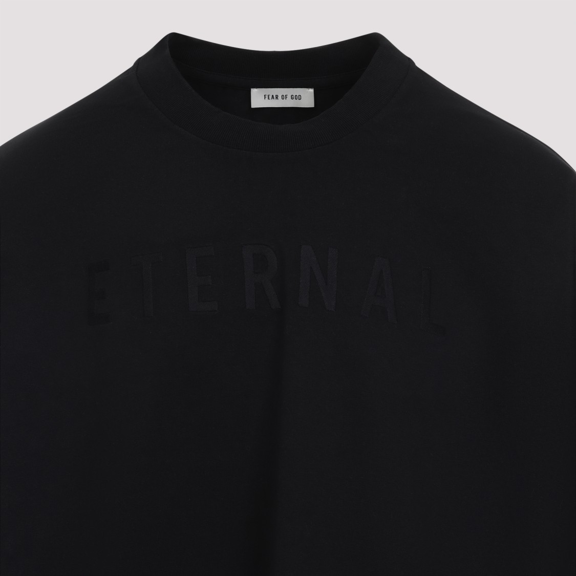 Shop Fear Of God Relaxed Fit High Neck Black T-shirt
