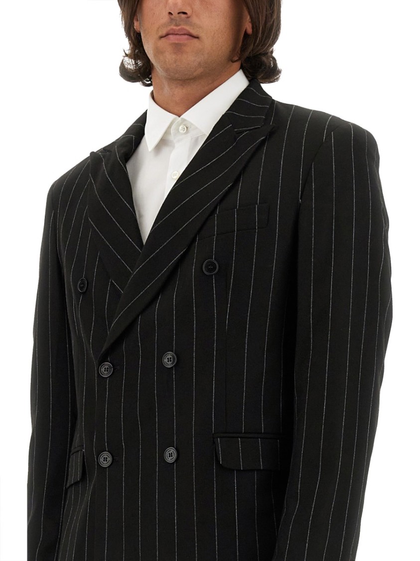 Family First Double-breasted Jacket In Black