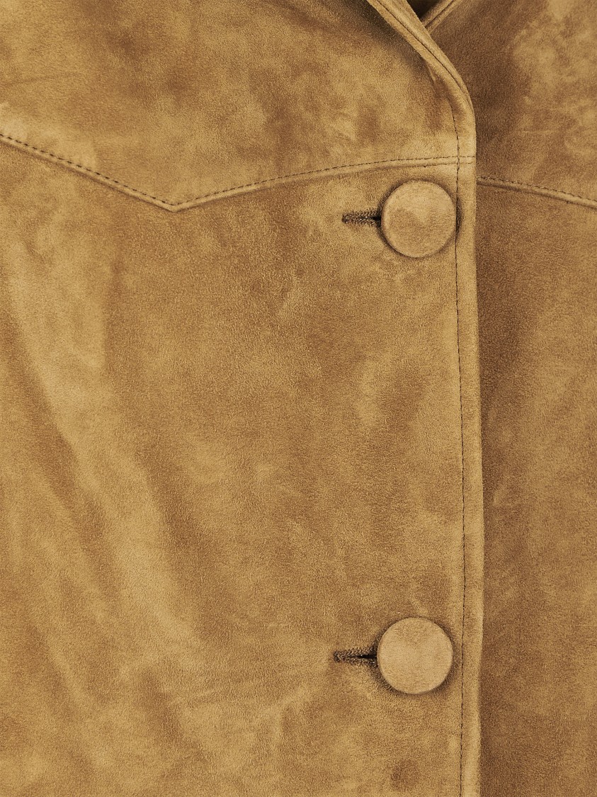 Tory Burch Suede Blazer In Brown