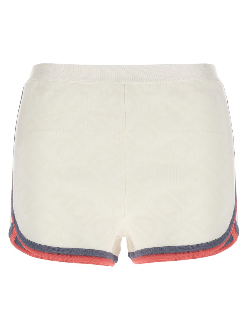 Fendi Viscose Blend Logo Pattern Shorts In Neutral