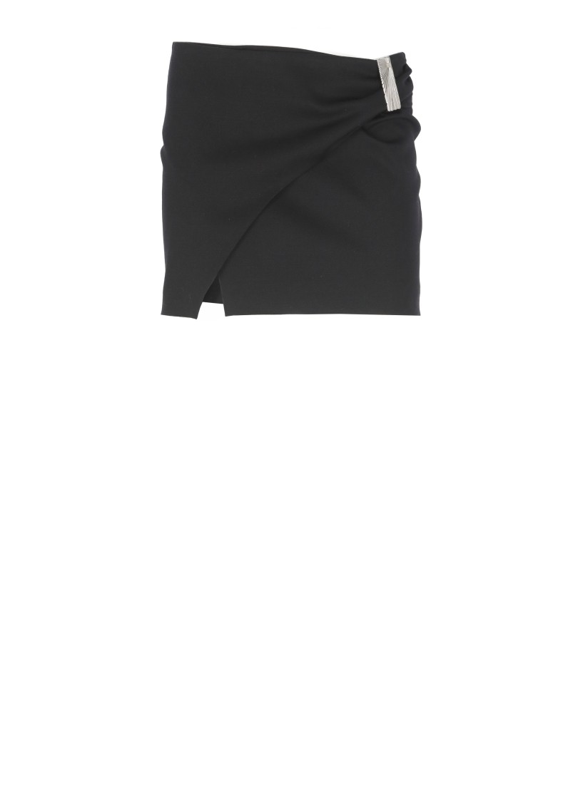Attico The  Virgin Wool Mini Skirt In Black