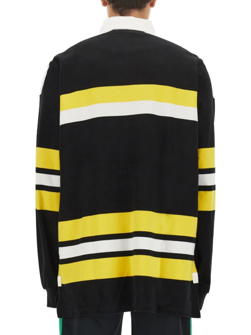 Shop Wales Bonner Polo Shirt With Stripe Pattern
