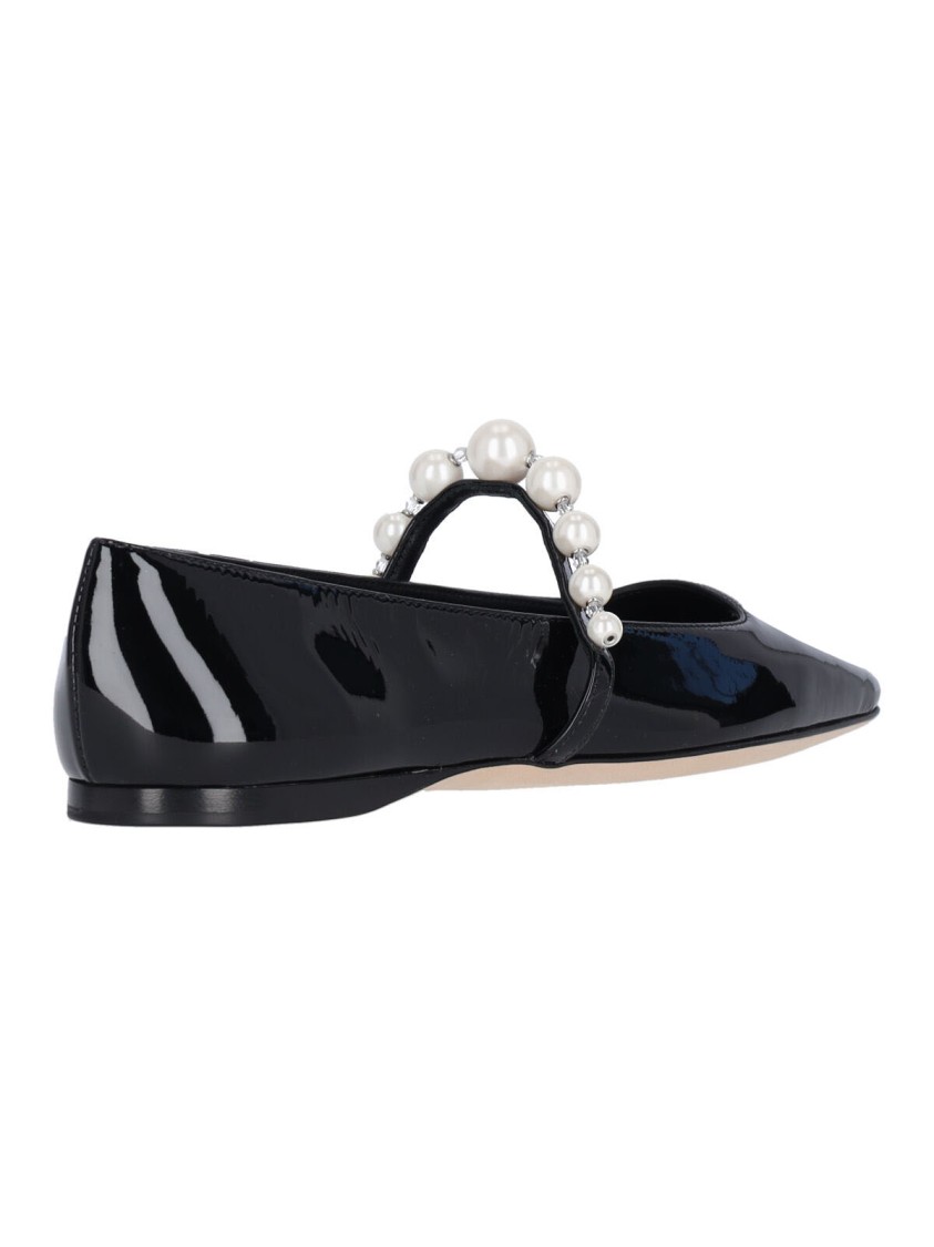 Jimmy Choo Pearl Square Toe Patent Ballerina Shoes