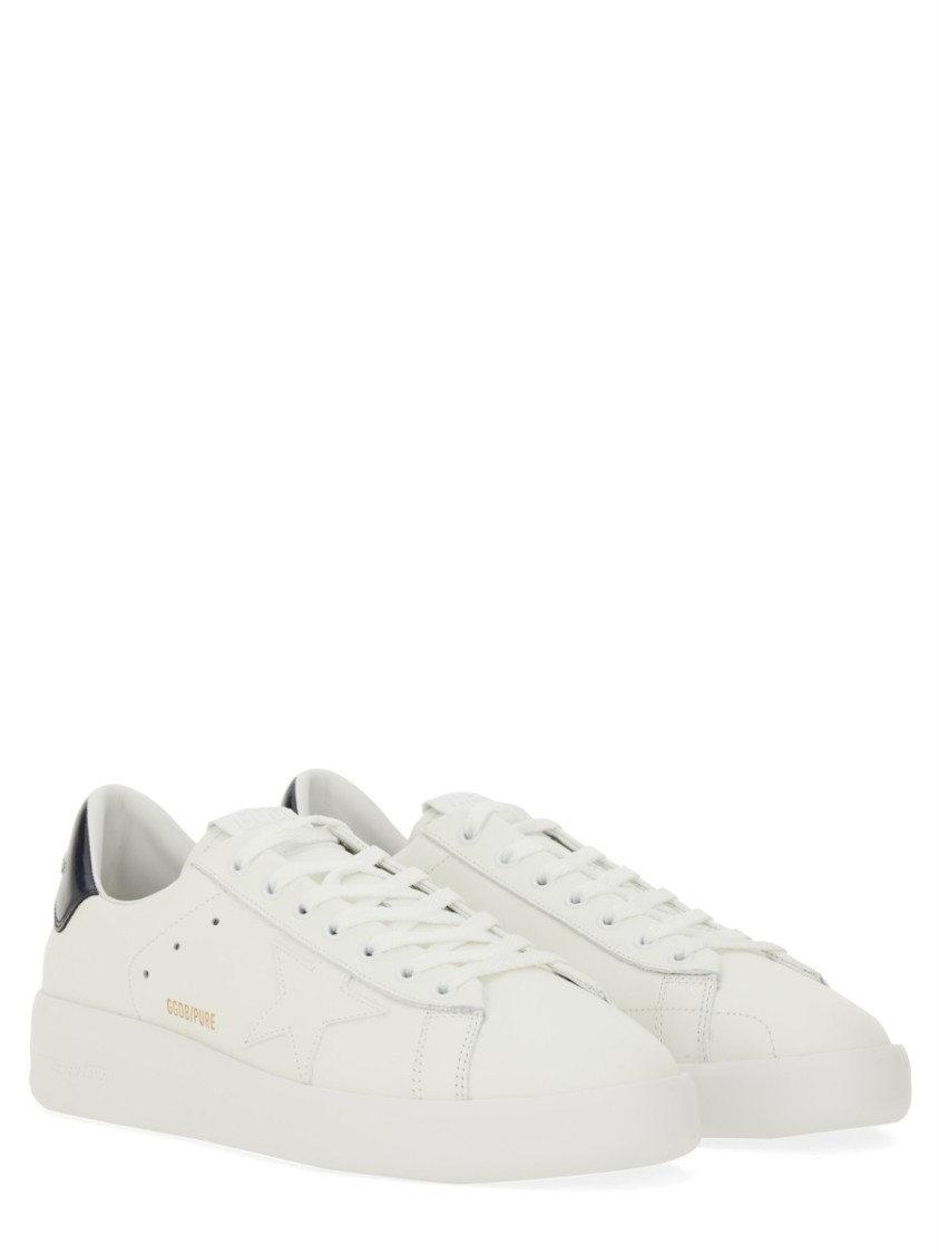 Golden Goose Mens Silver Com Pure Star Bio Logo-print Faux-leather Low-top Trainers In White