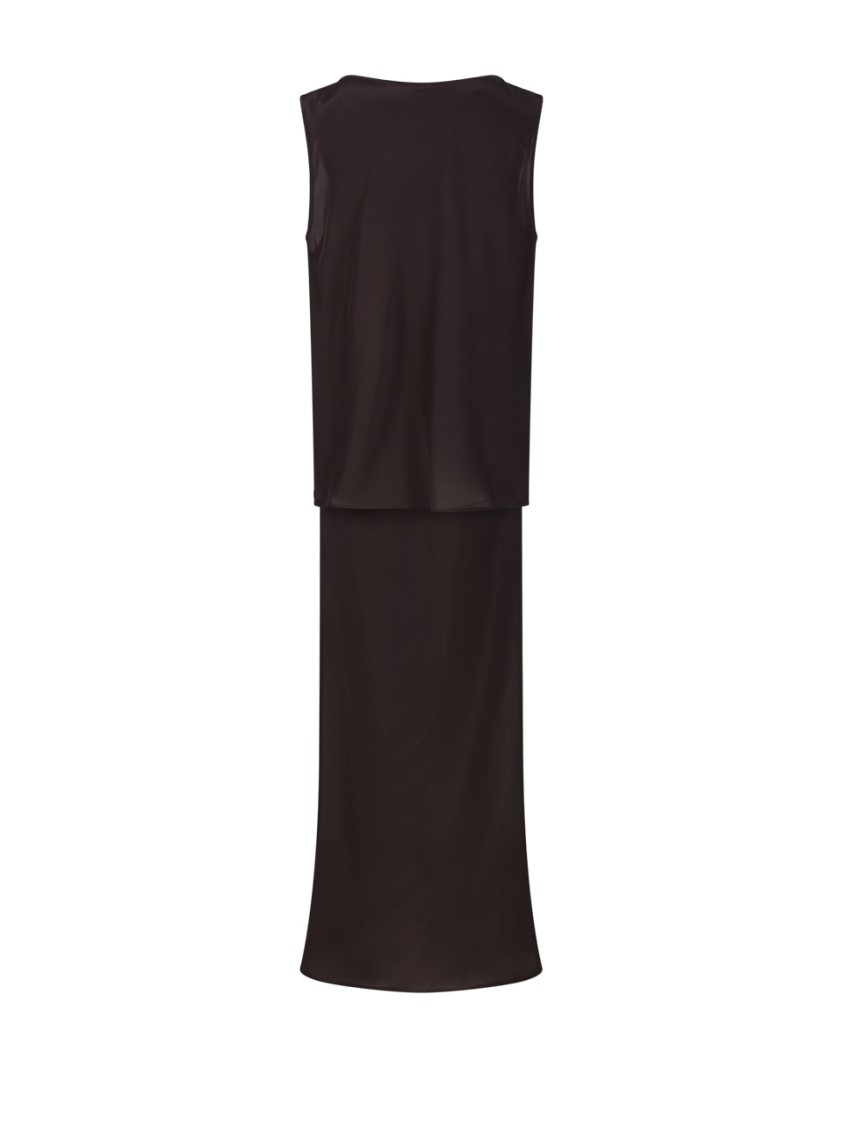 P.a.r.o.s.h Parosh Sleeveless Silk Blouse With Draped Neckline In Black