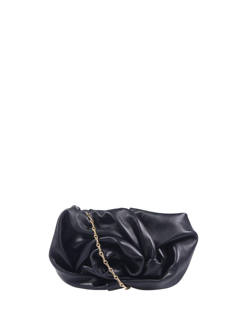 Burberry Ll Rose Clutch W/chain Slt In Black