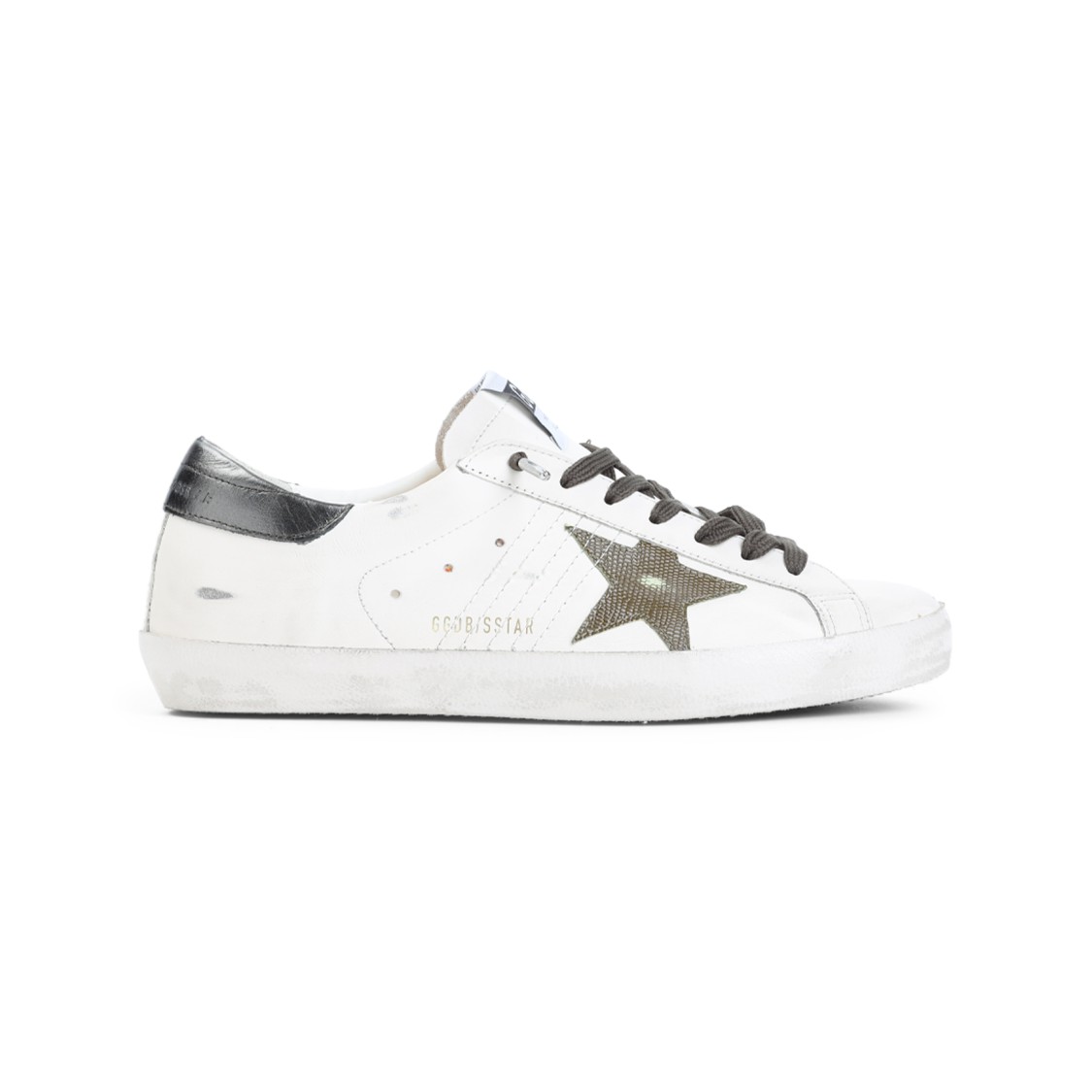 Golden Goose Men White Leather Super-star Sneakers In White