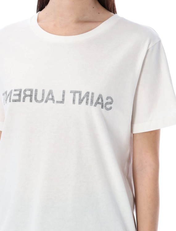 Saint Laurent Reverse Logo T-Shirt in White | THE LIST