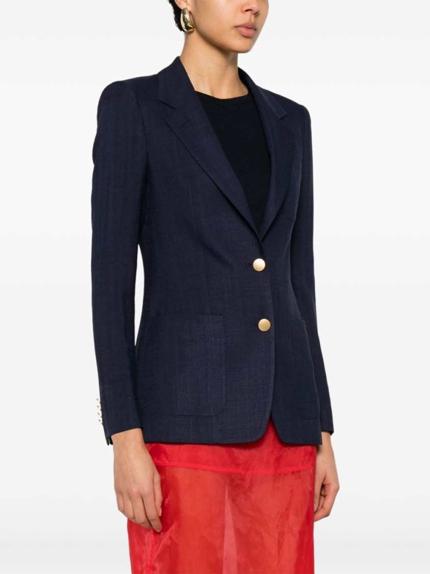 Tagliatore Tailored Blue Blazer With Gold-tone Buttons In Blue