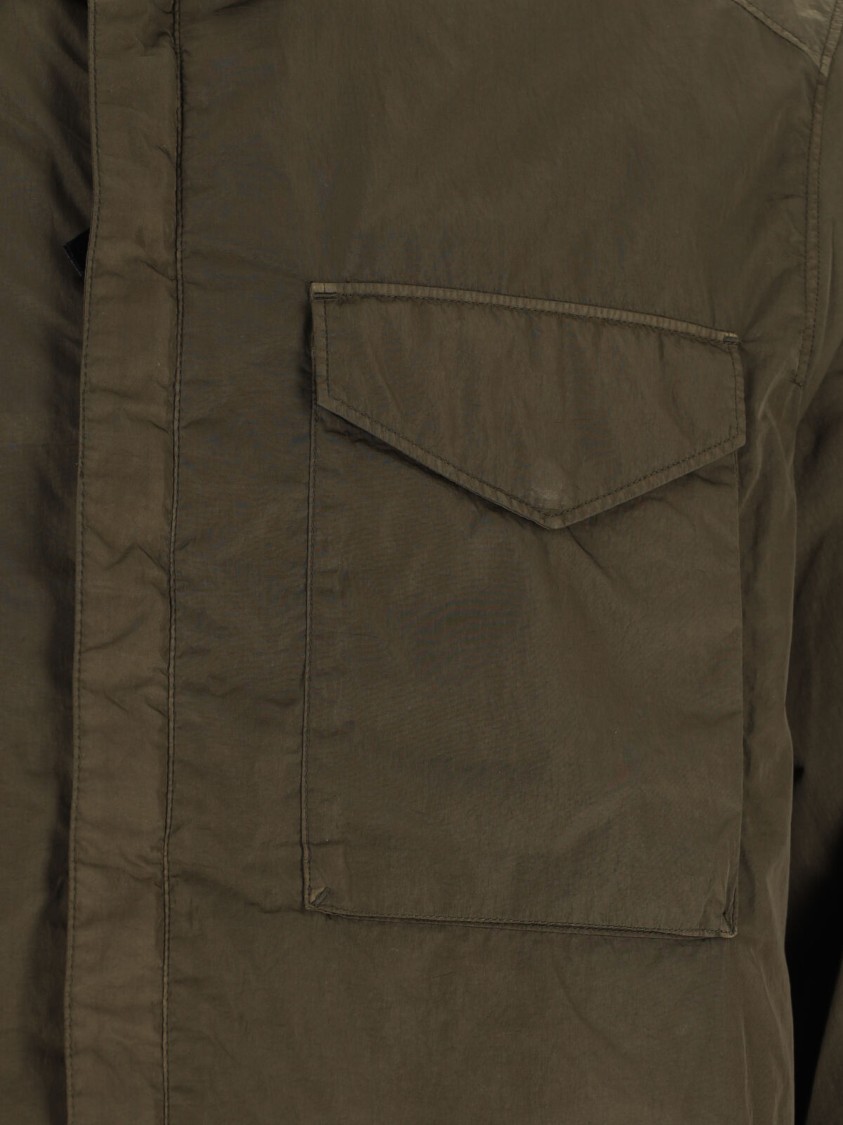 C.p. Company Logo Shirt Jacket - Green In Green