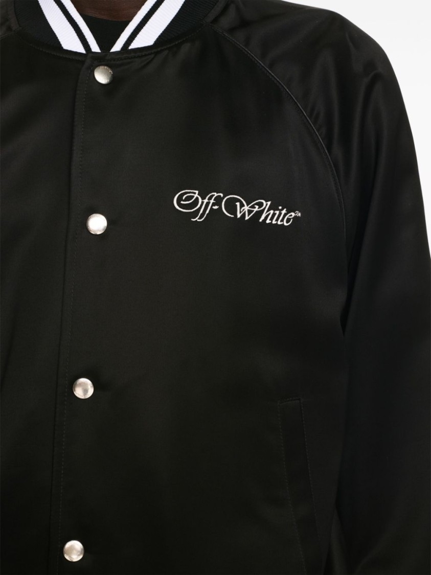 Shop Off-white Black Satin Finish Jacket