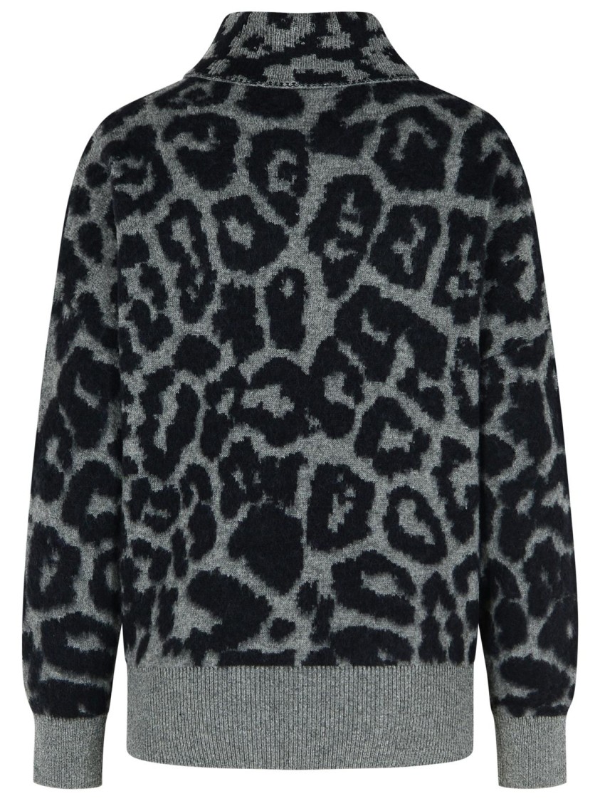Stella Mccartney Leopard Jacquard Oversized Wool Turtleneck