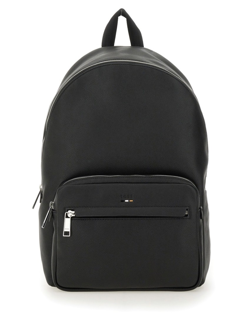 Hugo Boss Boss Structured Black Backpack With Subtle Logo Detail In Black
