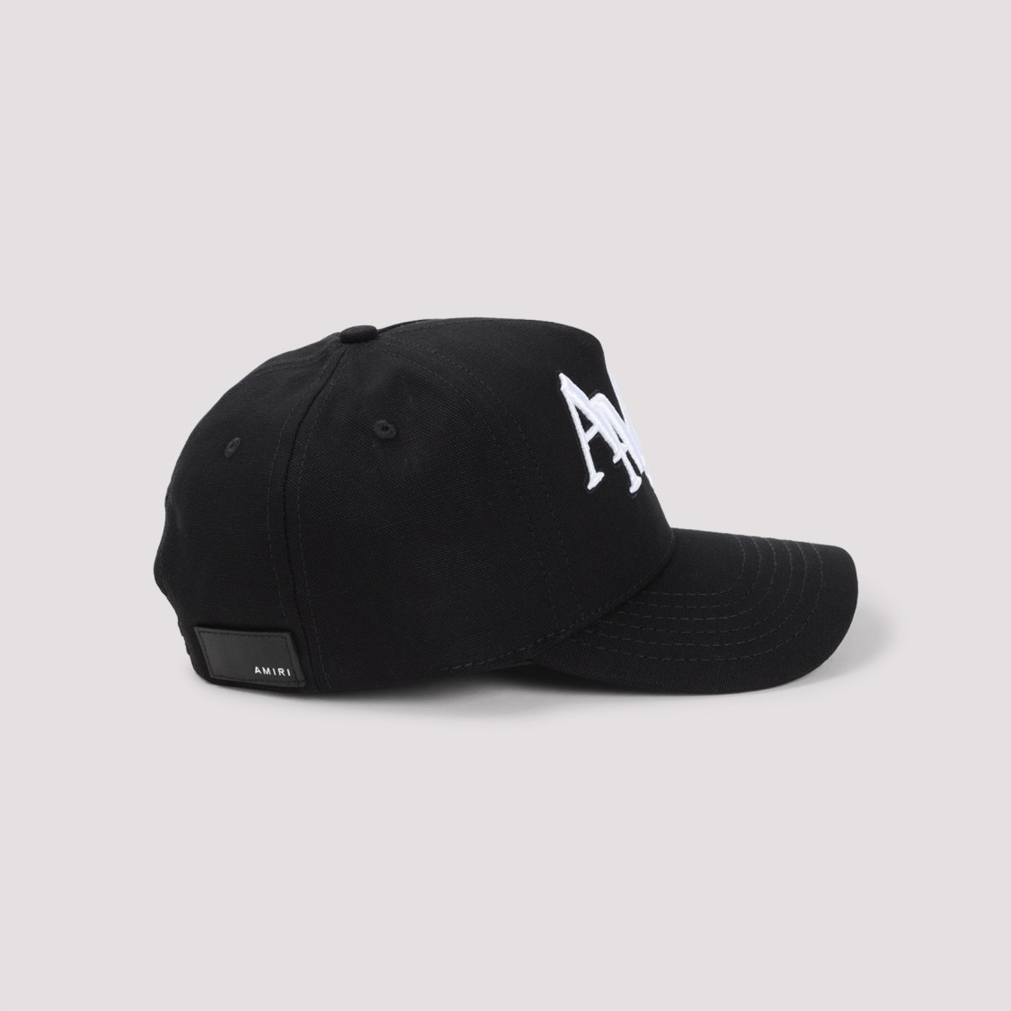 Amiri Structured Black Cotton Cap With Bold Embroidered Detailing In Black