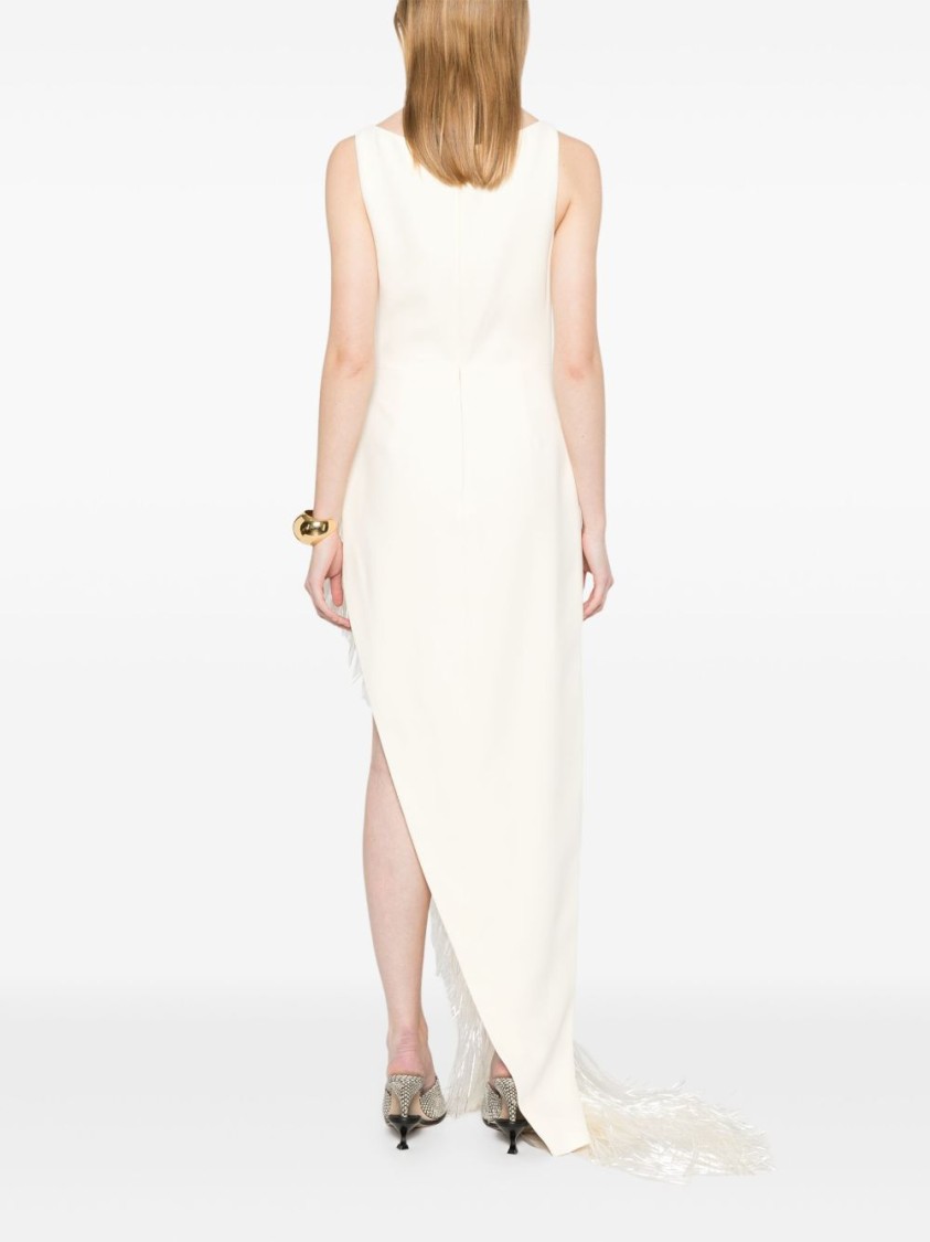 David Koma Asymmetric Evening Dress With Tulle Insert