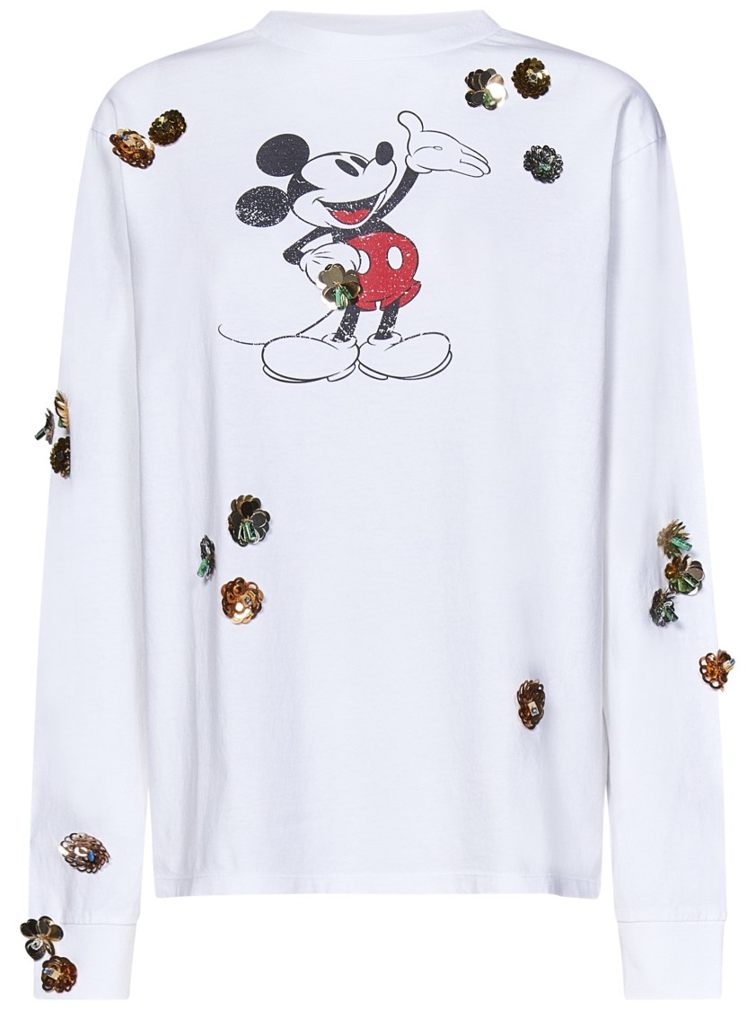 Coperni Cotton Mickey T-shirt With Embellishments And Graphic Print