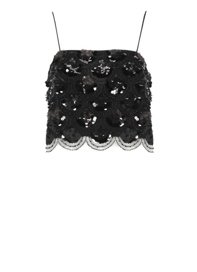 ROTATE BIRGER CHRISTENSEN ROTATE BLACK CROPPED TOP