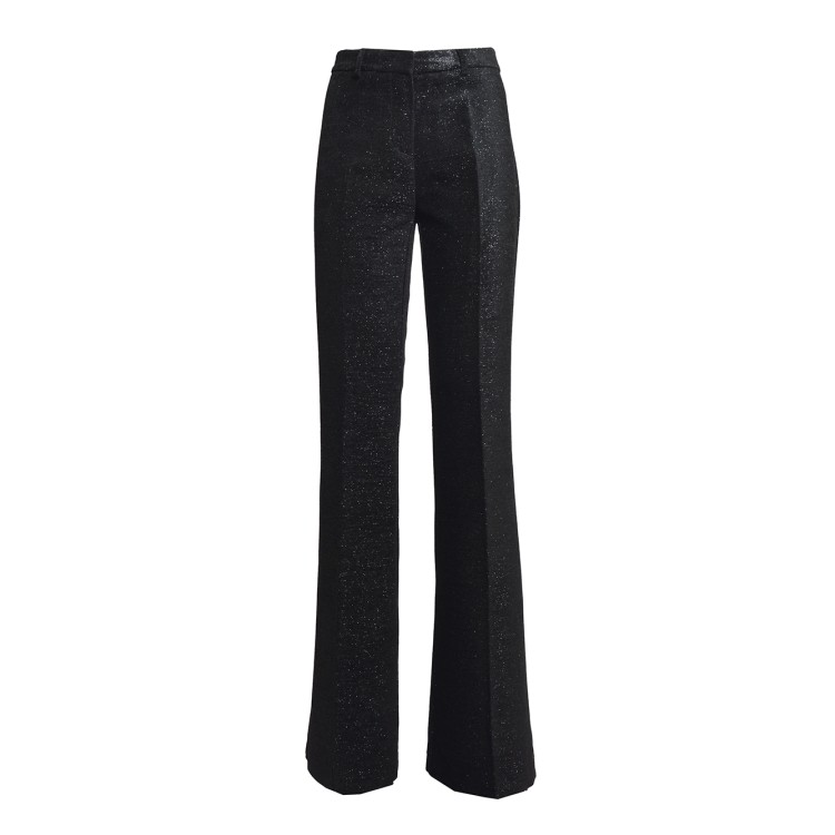 パンツ Etro Black Viscose Flared Trousers With Lame Thread Etro Black Viscose Trousers With Lamé Thread | THE LIST