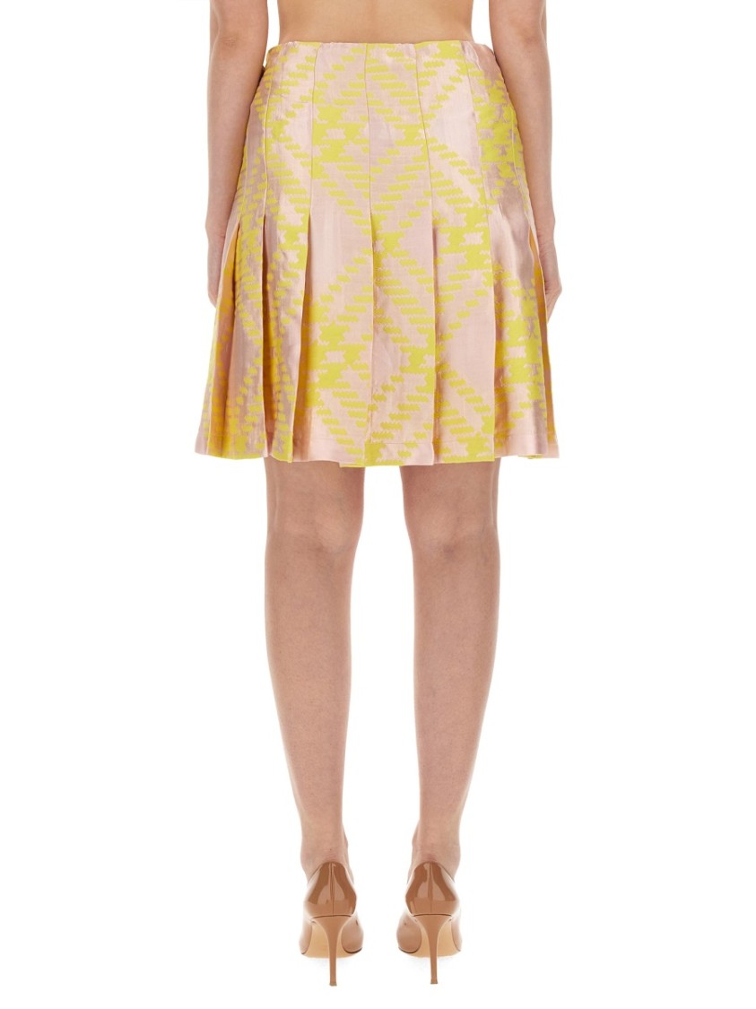 Burberry Check Pattern Skirt In Neutrals