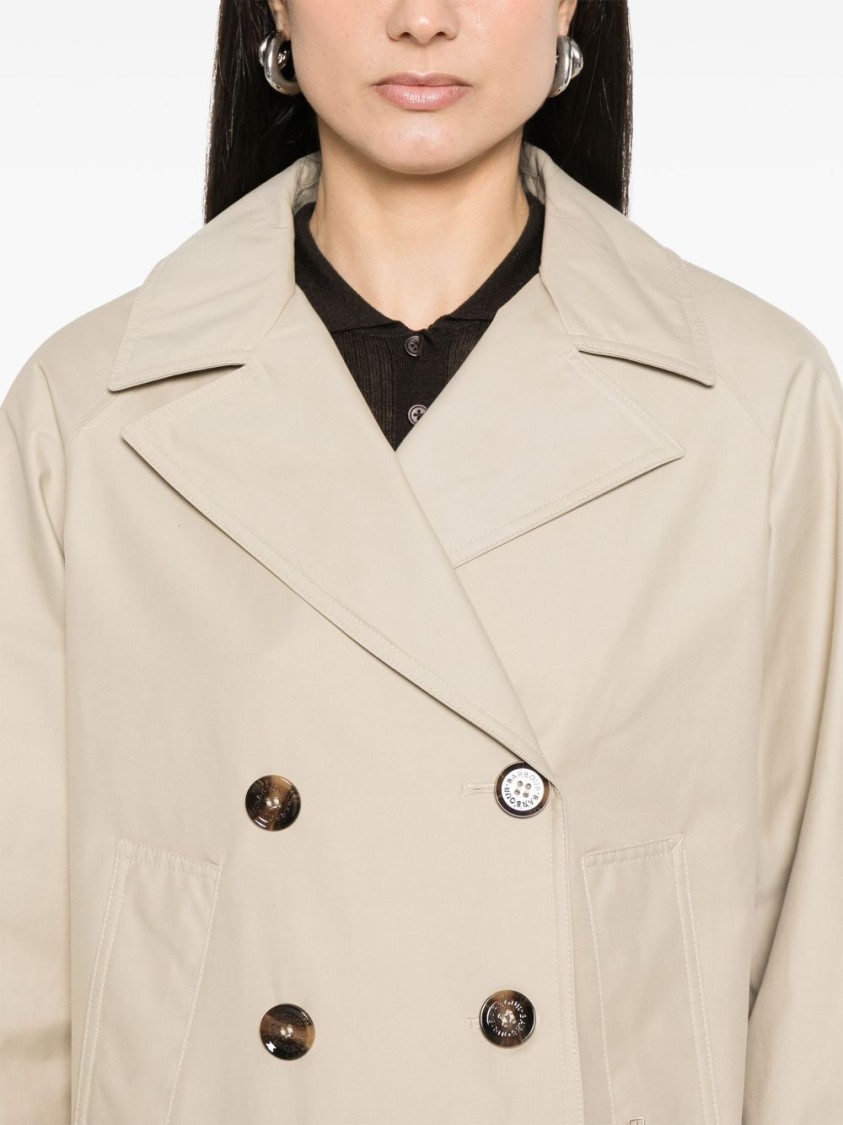 Barbour Maisy Double-breasted Jacket Front Pockets In Grey