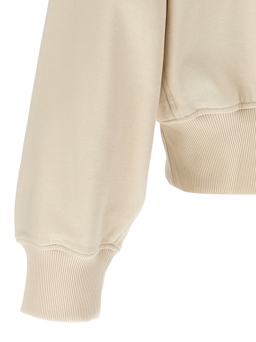 Dolce & Gabbana Beige Embroidered Hoodie In Gray