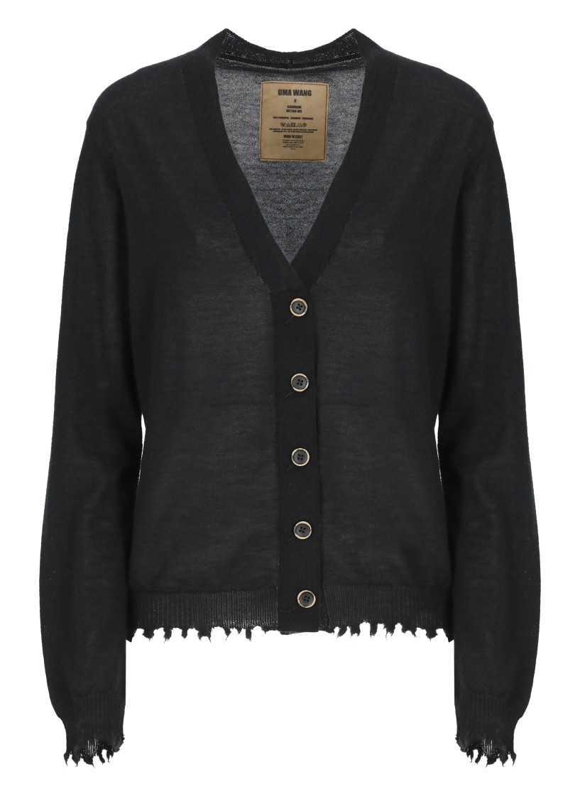 Uma Wang Cashmere Cardigan In Black