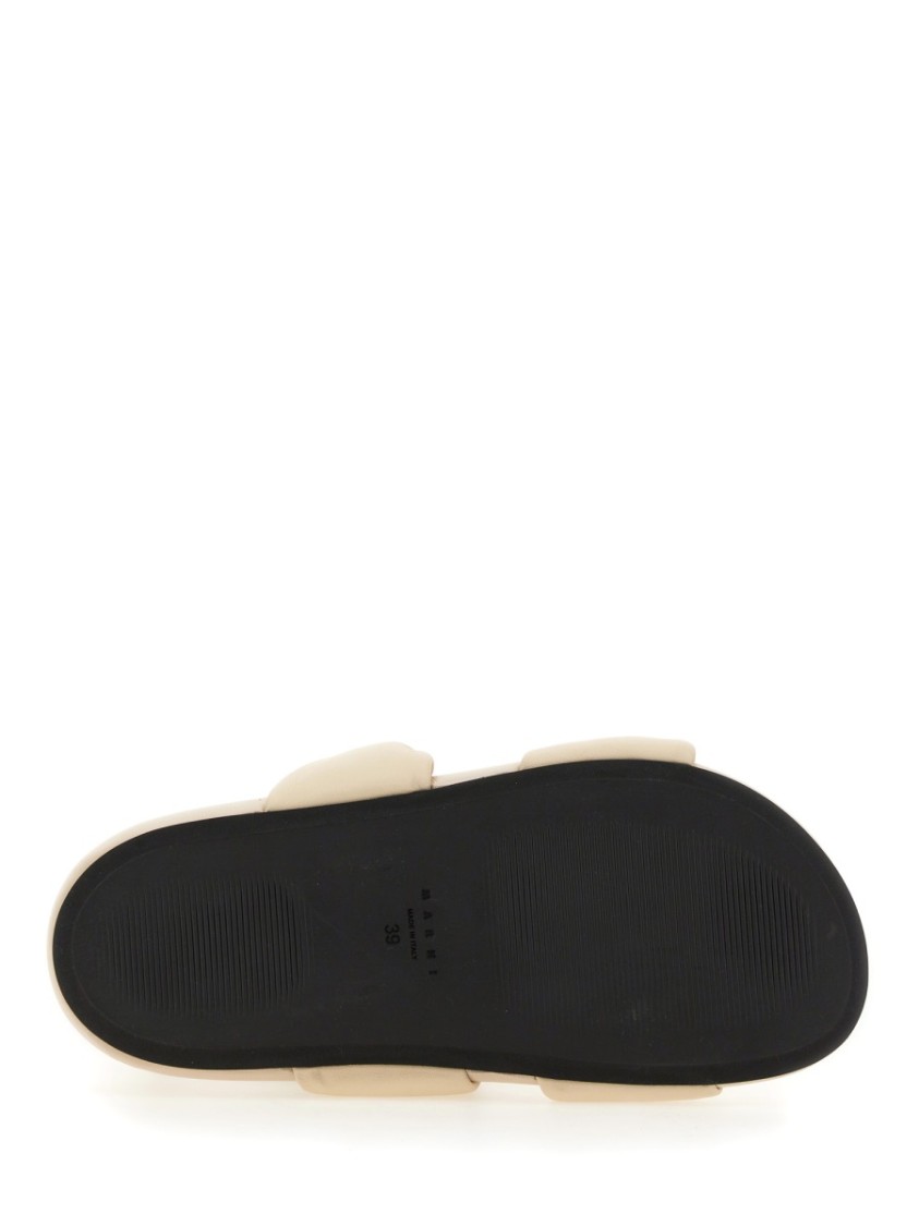 Marni Knotted Design Leather Sandals With Adjustable Buckle In Neutrals