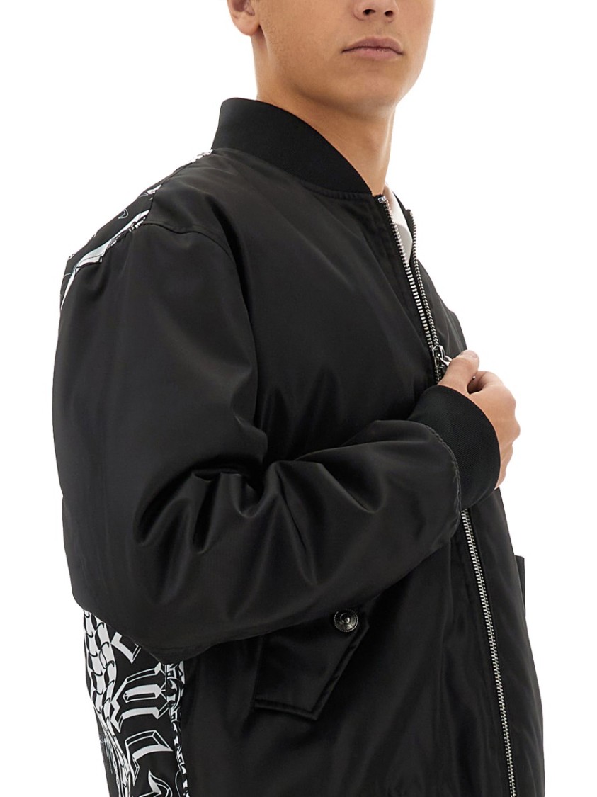 Shop Versace Jeans Couture Bomber Jacket With Logo