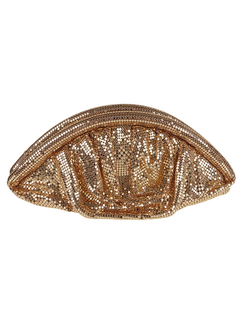 Rabanne Paco  Curved Brass Clutch With Shimmering Sequin Detail