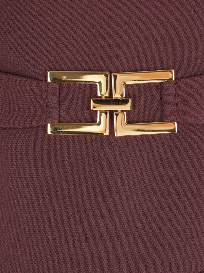 Elisabetta Franchi Fitted Tailored Jacket With Gold-tone Buttons In Burgundy