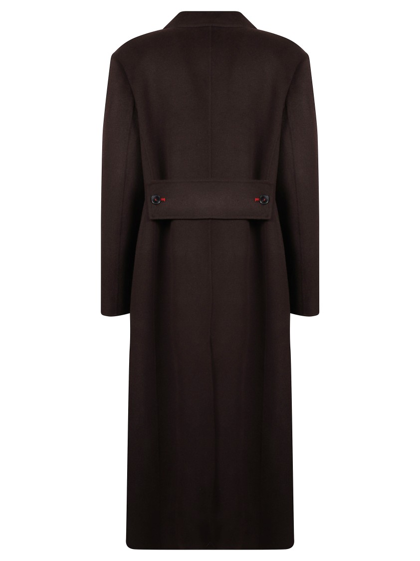 Victoria Beckham Double-breasted Long Coat With Tailored Silhouette In Black