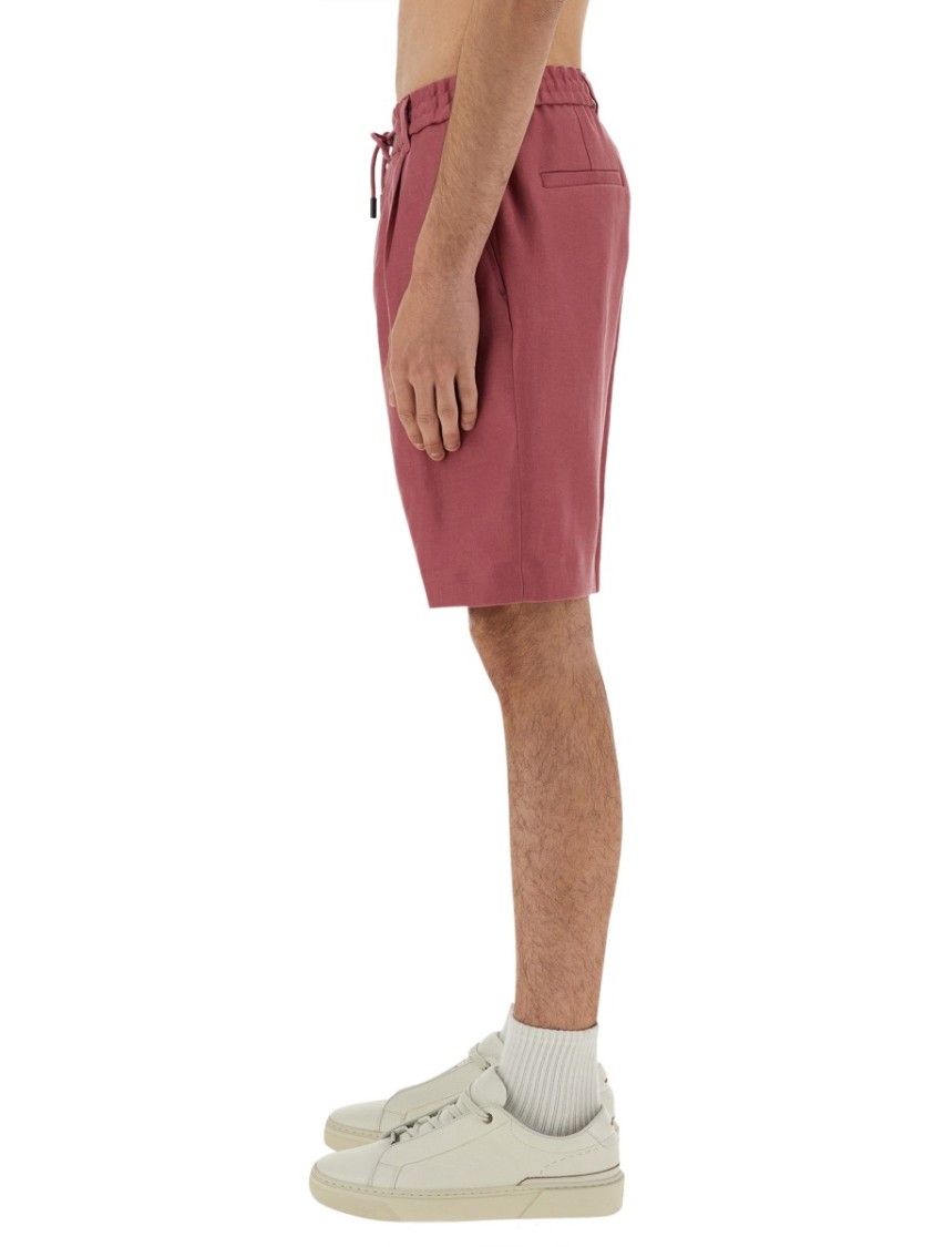 BOSS CAMEL BOSS CAMEL LINEN RELAXED FIT SHORTS