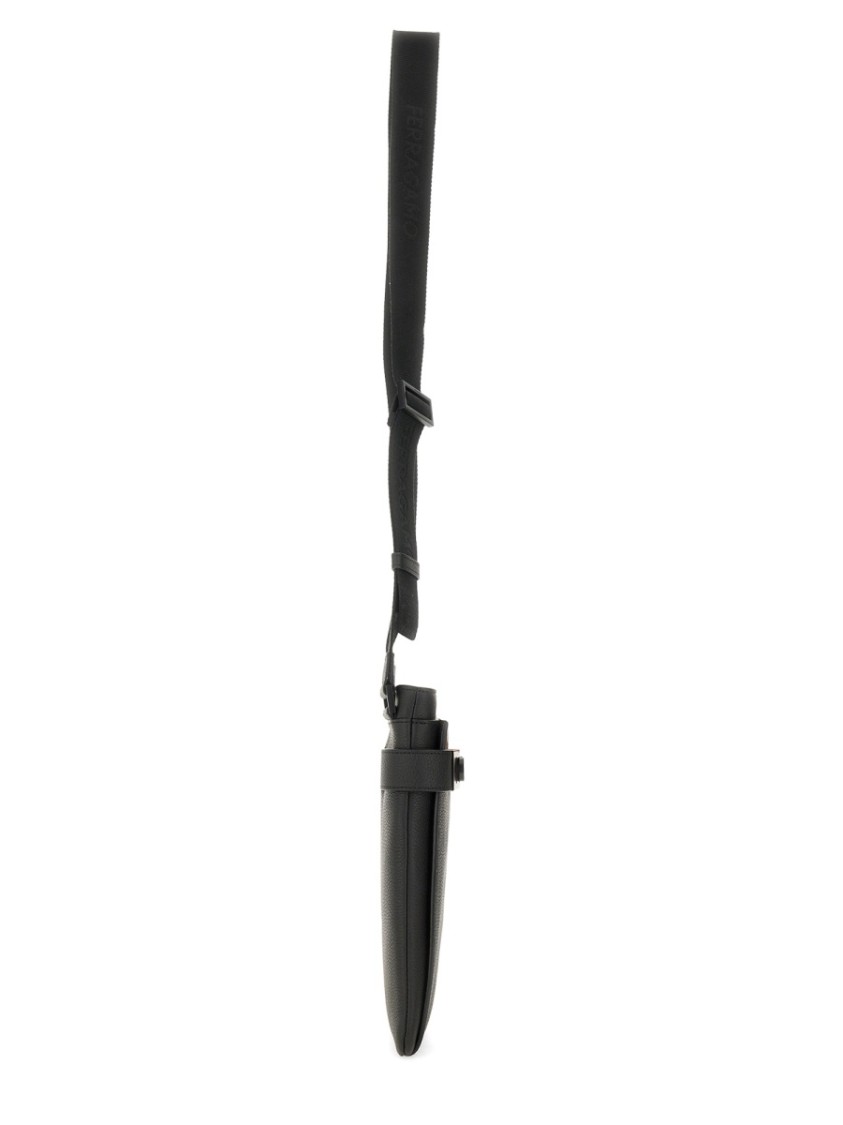 Shop Ferragamo Structured Black Shoulder Bag