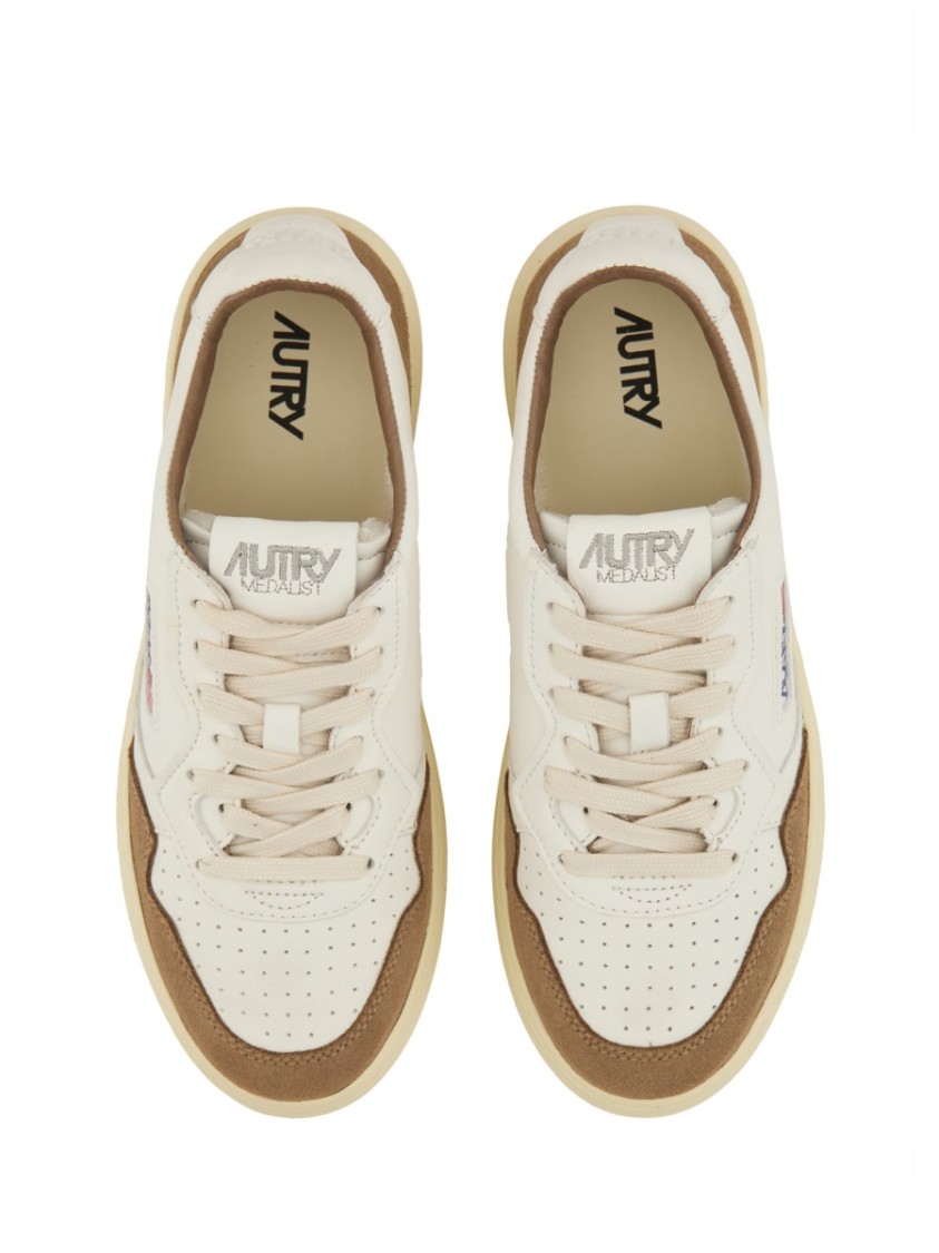 Autry Low Sneaker With Contrast Panels And Perforated Detailing