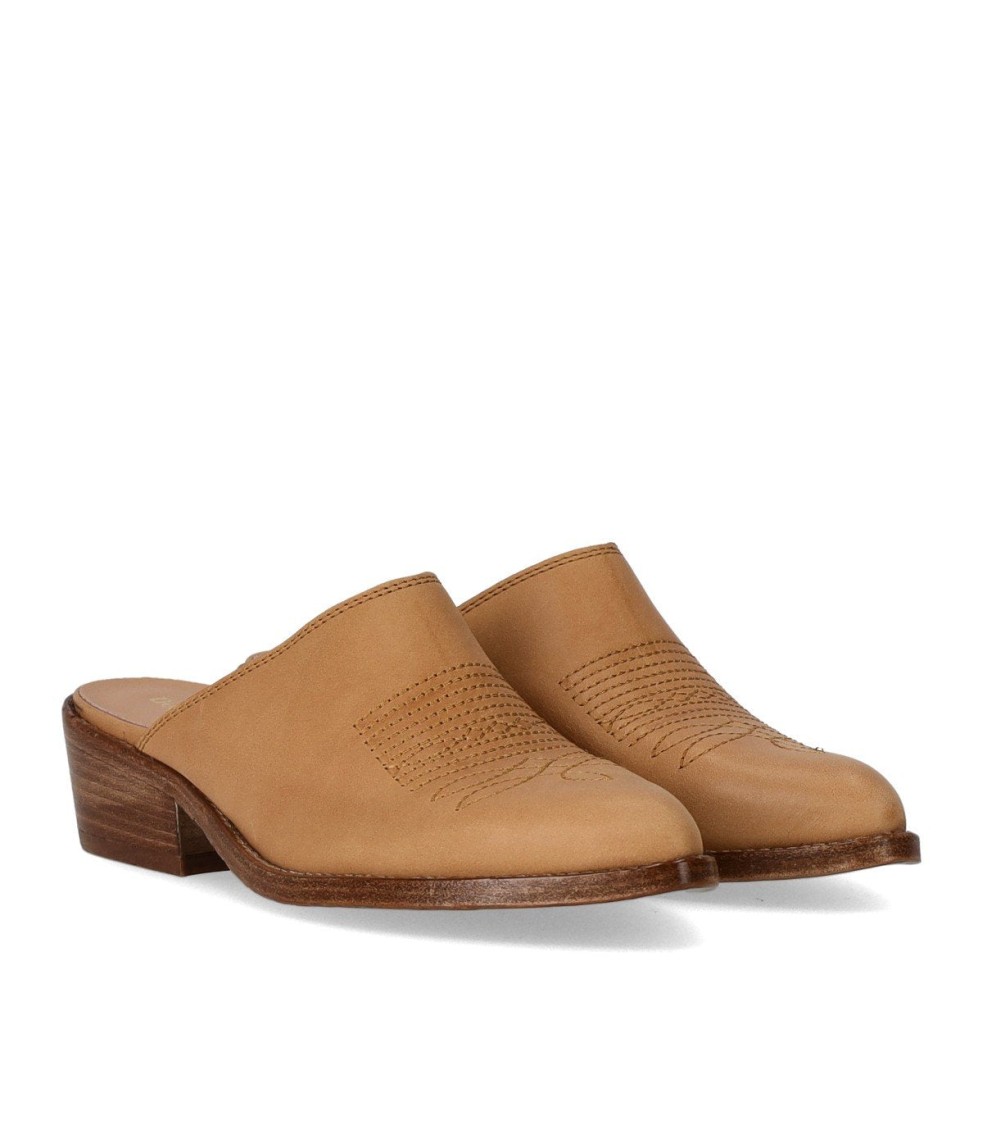 Duccio Del Duca Maverik Western Tan Mule In Brown
