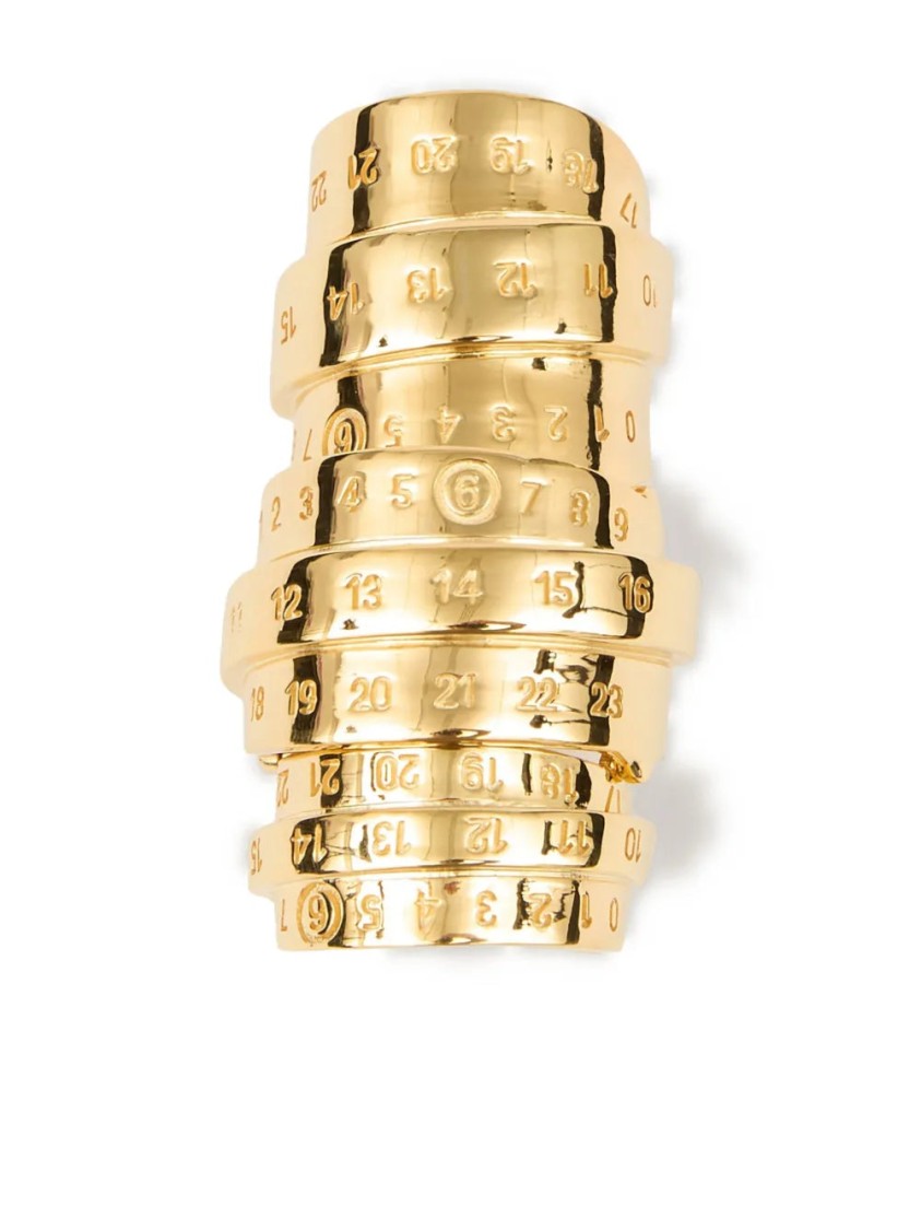 Mm6 Maison Margiela Mm6 By Maison Margiela Signature Numbers Motif Ring In Gold