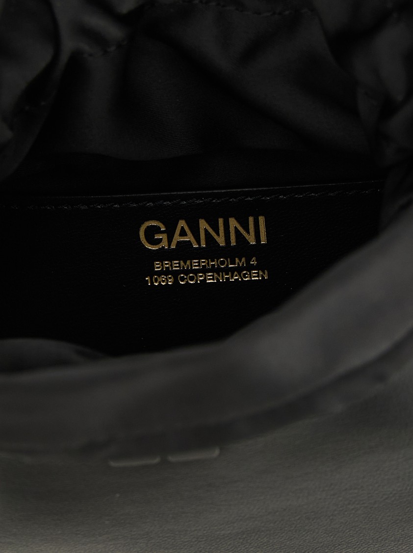 Ganni 'mini Bou Bucket' Handbag In Black