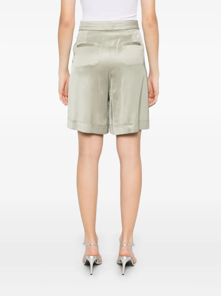 Peserico Tailored Bermuda Shorts With Satin Finish In Neutral