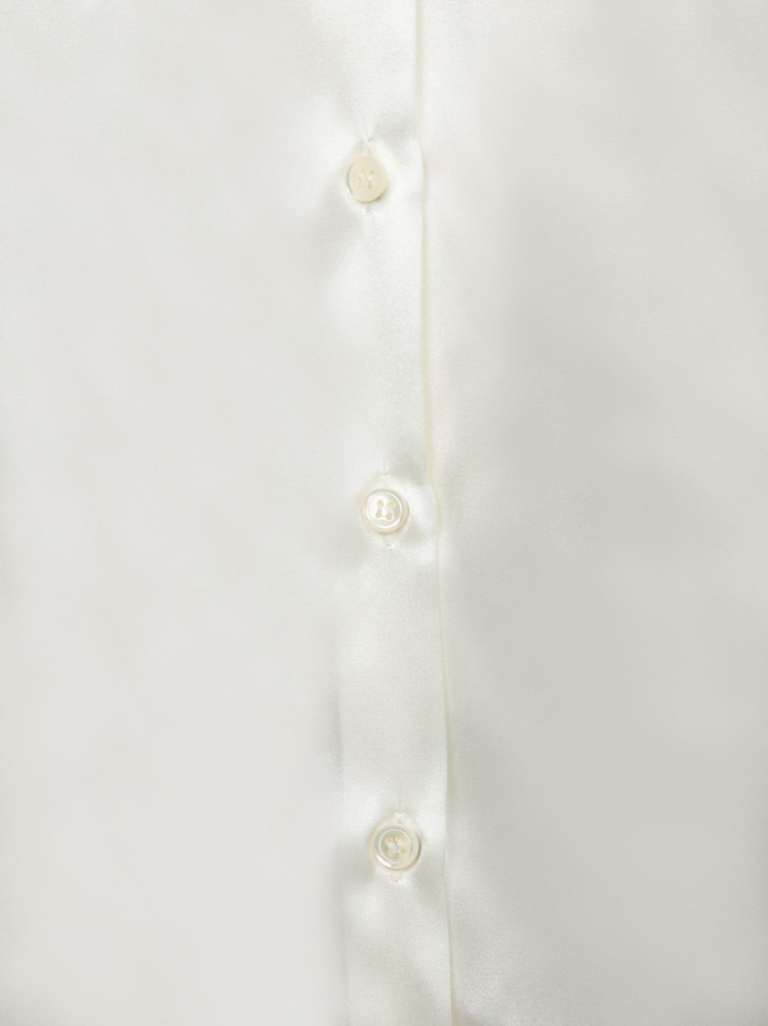 BLANCA VITA BLANCA VITA SILK WHITE SHIRT WITH BUTTON-DOWN FRONT