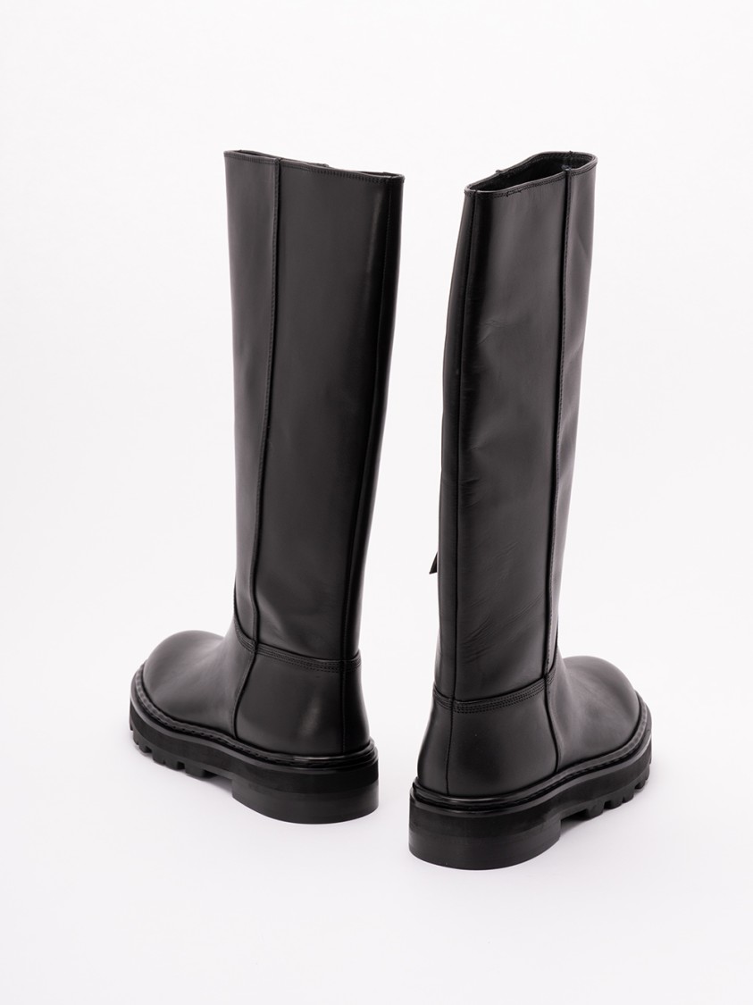 Patrizia Pepe Calf Leather Boots In Black