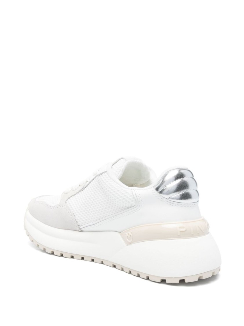Shop Pinko White And Light Grey Sneakers