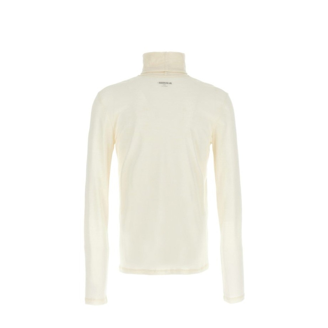 Jil Sander Turtleneck Sweater With Contrast Logo And Smooth Texture In White