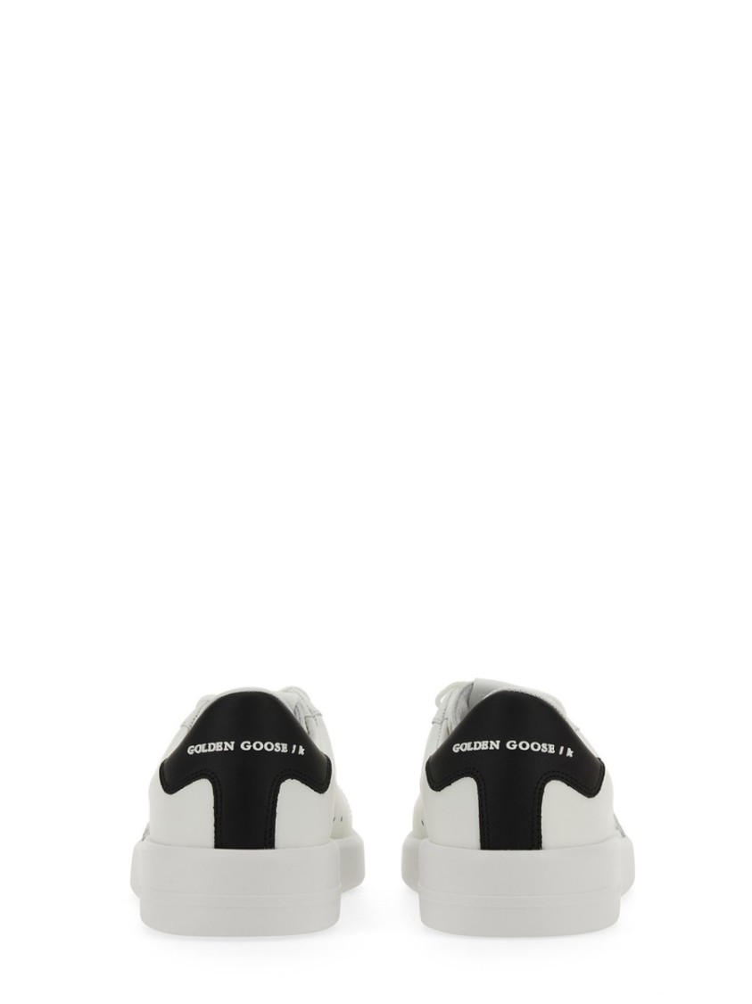 Golden Goose Mens Silver Com Pure Star Bio Logo-print Faux-leather Low-top Trainers In White