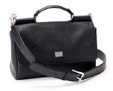 Dolce & Gabbana Structured Black Bag With Top Handle And Detachable Strap In Black