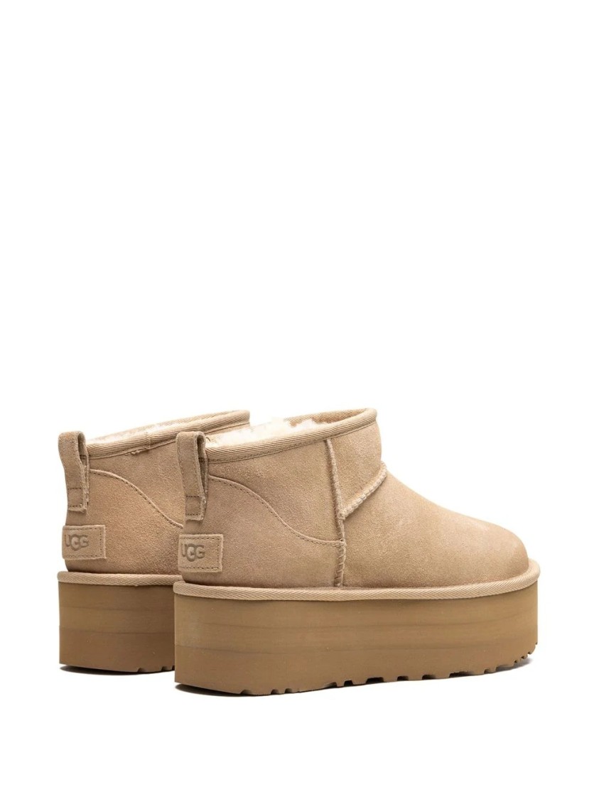Ugg Classic Ultra Mini 1135092-san Platform Boots Women Sand Suede Comfort Ankle In Brown